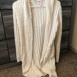 Fleece cream cardigan